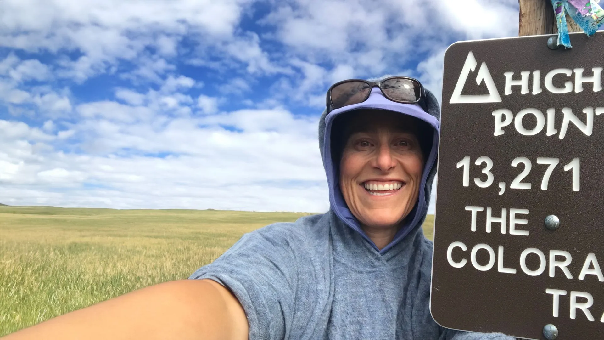 Amy Mann at Continental Divide Trail sign