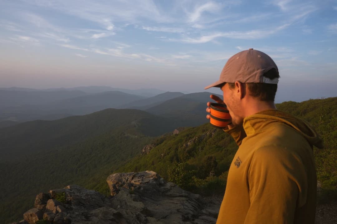 Caleb Adcock building something on trail