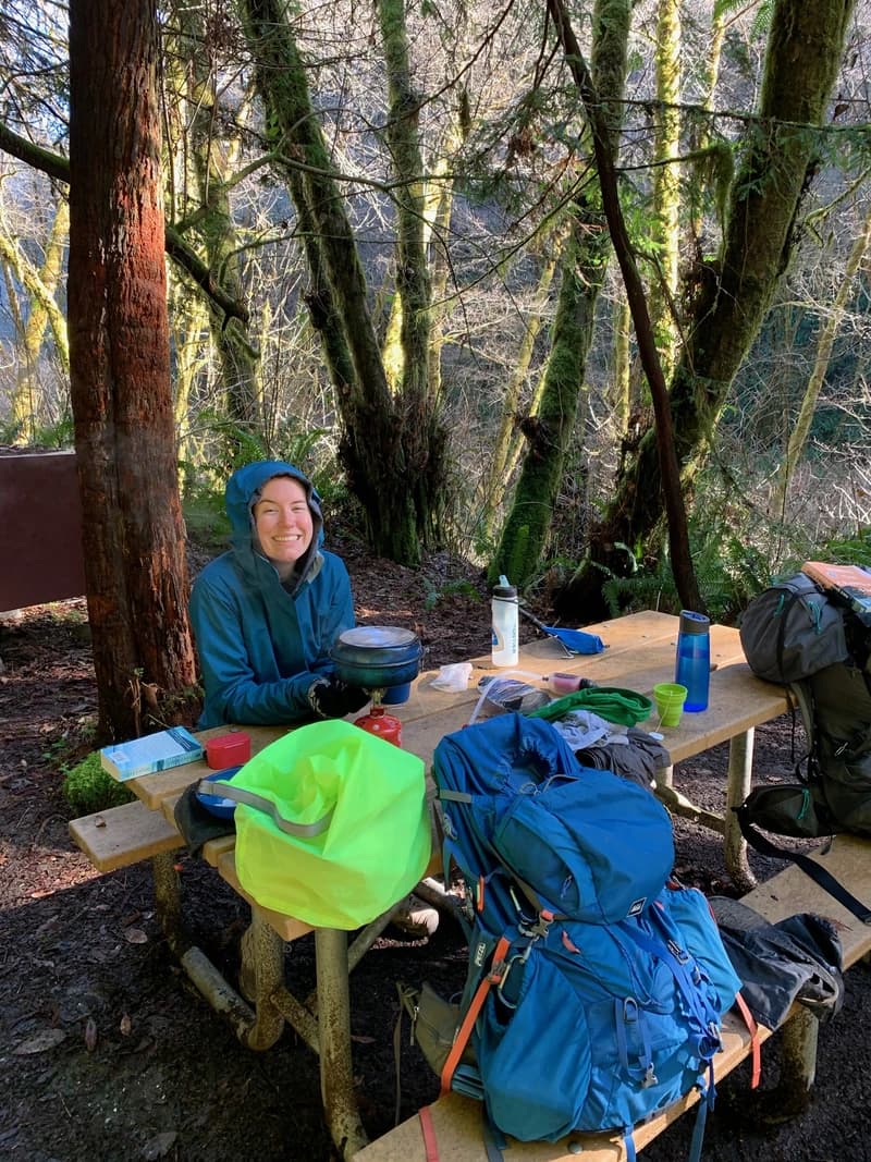 a cold morning camping at redwood national park