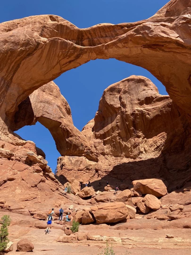 two arches next to eachother in the park