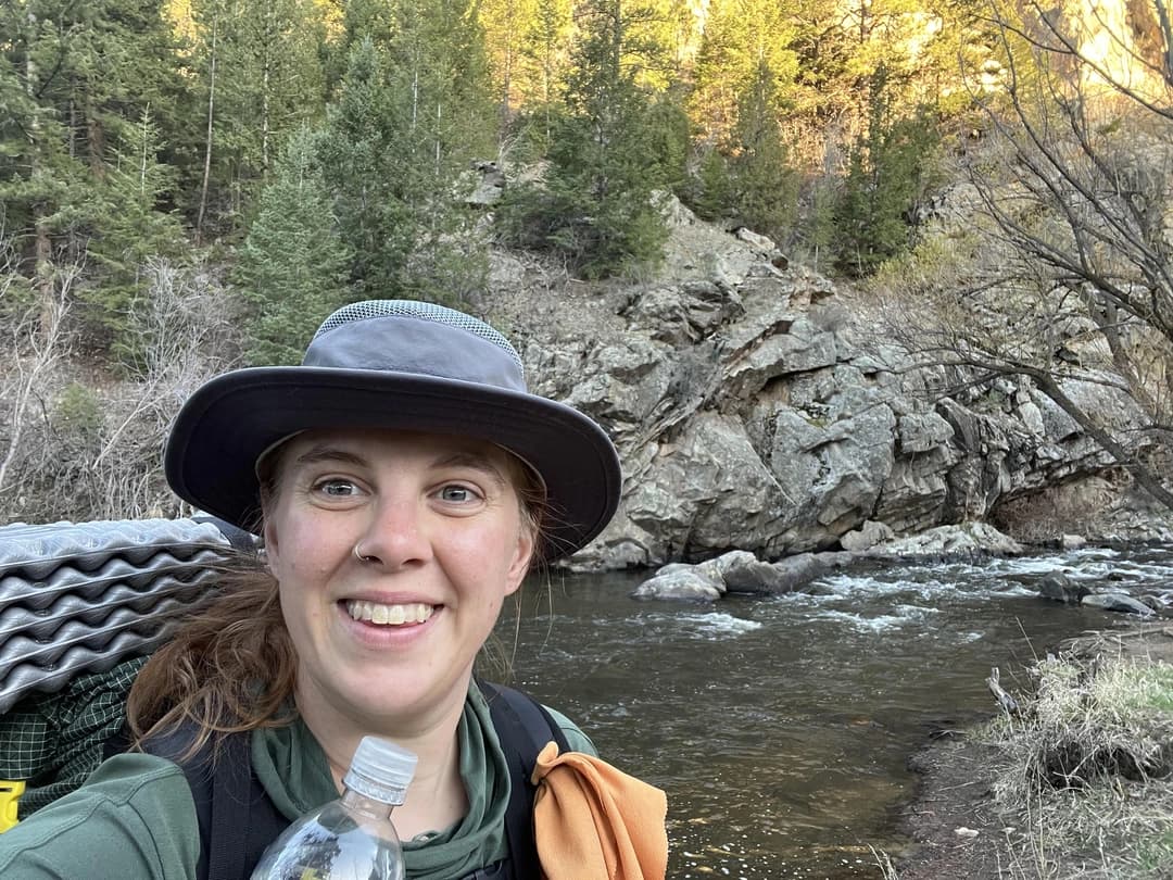 Mackenzie Fresquez selfie on a river