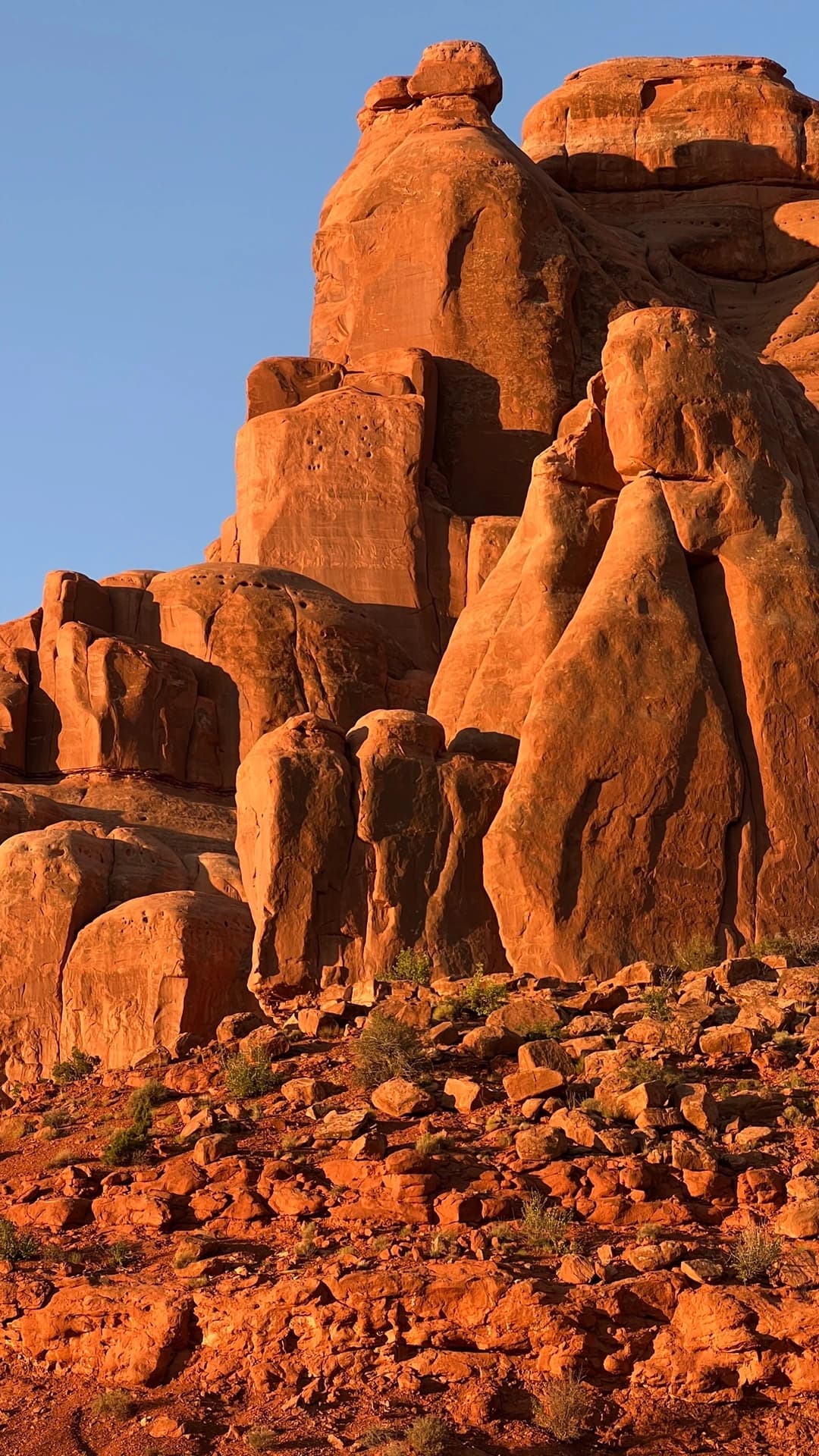 orange stones at sunset in the park