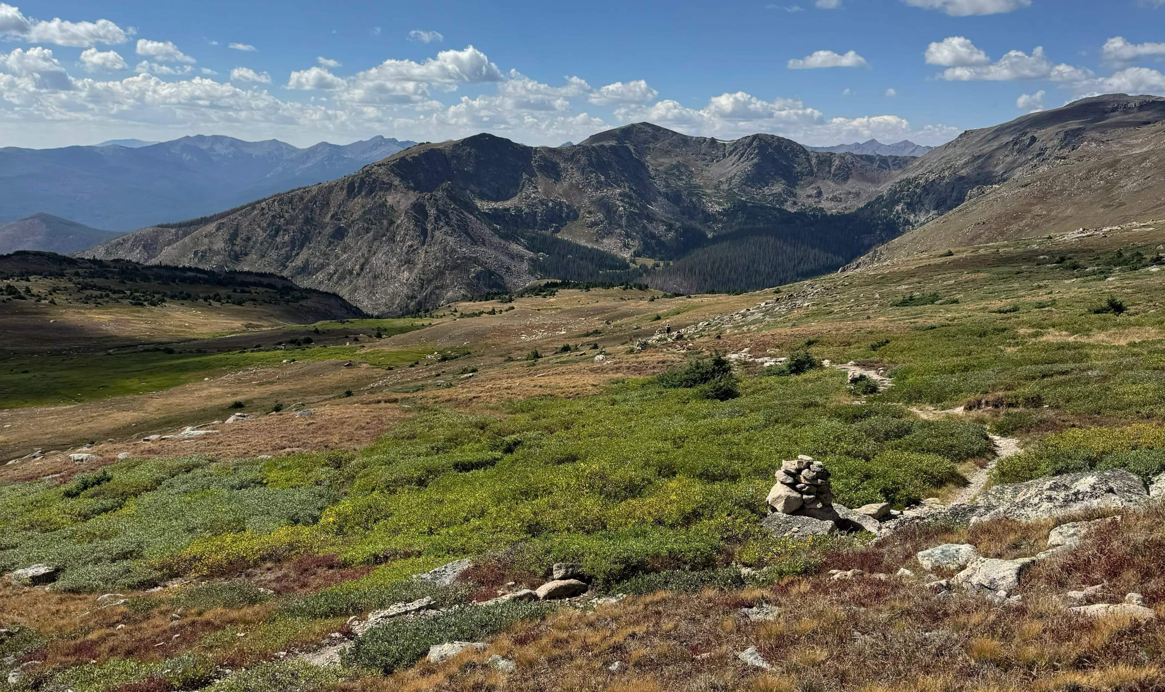 alpine meadows and mountain peaks at Rocky Mountain National Park