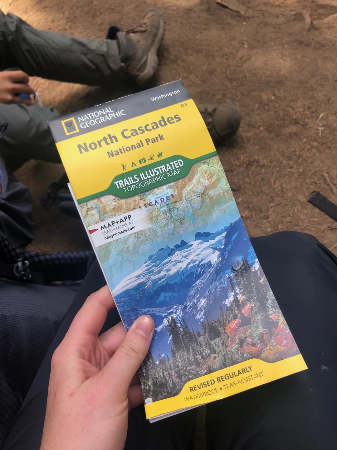 a national geographic paper map for the north cascades national park