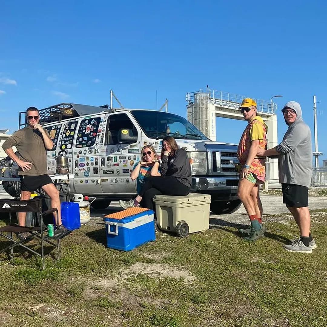 Tim Davis with his Fresh Ground Leapfrog Café van